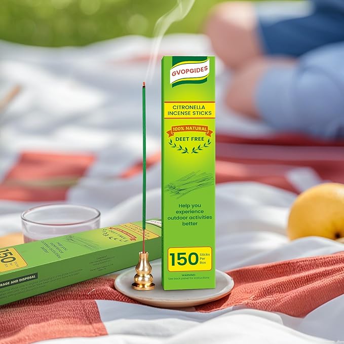 Citronella Incense Sticks 150 Sticks/Made with Natural Plant Based Ingredients/Citronella Oil/Lemongrass Oil/Rosemary Oil/150 Pcs