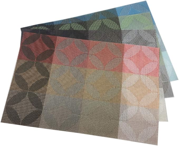 Kitchen Placemats - Heat-Resistant, Stain-Resistant, Non-Slip Set of 6 (30x45 cm, Red)