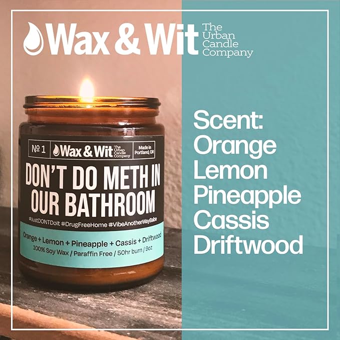 Wax & Wit Funny Soy Candle Gift for Women - Humorous, Aromatherapy Soy Wax Candle, Ideal for Housewarming, Coworker, Birthday – Pineapple, Cassis, Driftwood - 9oz