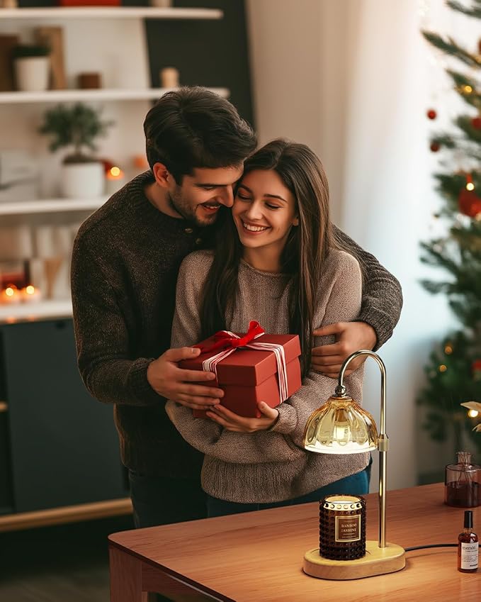 Candle Warmer Lamp with Timer and Dimmer - Candle Warmer Height Adjustable Scented Candles for Thanksgiving, Christmas, Mother's Day, Birthdays, and Housewarming Gifts(Gold)