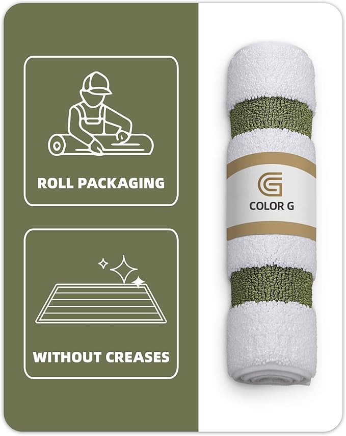 Color&Geometry Bathroom Rugs, Water Absorbent and Quick Dry Microfiber Bath Rugs-17"x30", Non-Slip, Machine Washable, Extra Soft Plush Bath Mats for Bathroom, Laundry Room, Shower and Tub
