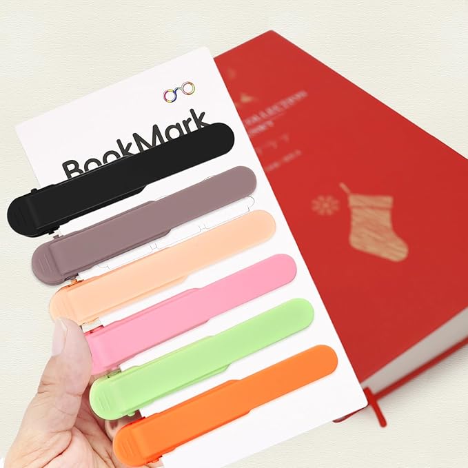 SMUK 6pcs Automatic Bookmark, Smart Silicone Bookmarkers for Reading Women, Men, Kids, Book Lovers, Cute Unique Book Marks Reading Accessories Gifts for Reading Lovers