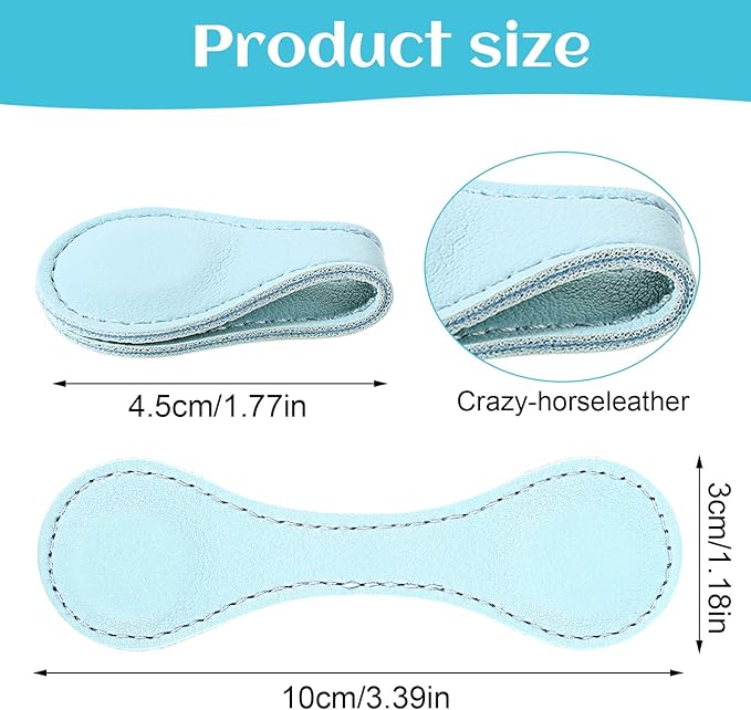2 Pcs Leather Magnet Bookmark Retro Book Page Holder Vintage Page Marker Clip Handmade Cute Reading Accessories for Women Bookworm Book Lovers Reader Gift (Light Blue + Light Green)