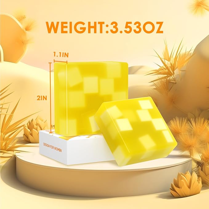 2 PCS Yoni Soap Bars Feminine Wash, 100% Natural Organic Yoni Bar Soap for Women Ph Balance Yoni Wash Eliminates Odor Moisturizing Yoni Care Soap with Foaming Net, Orange Yoni Soap 3.53 OZ