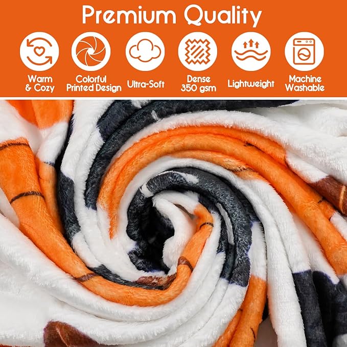 Halloween Blanket,Fall Halloween Black Cats Pumpkins Fleece Blankets, for Women Flannel Throw Blanket for Home Living Room Couch Bed Chair or Dorm Decor 60"x50"