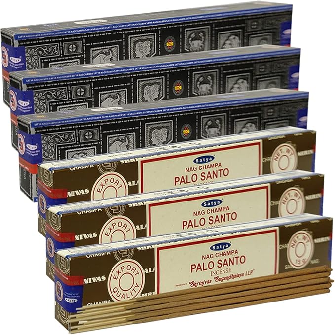 Super Hit Palo Santo Incense Sticks & Holder Bundle Variety Pack from House of Nag Champa Incense Sticks and Trumiri