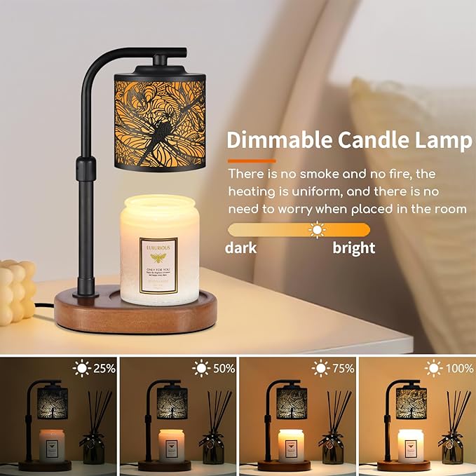 Candle Warmer Lamp, Electric Candle Lamp Warmer Birthday for Mom Women Home Bedroom Decor Wax Melt Warmer for Scented Wax with Jar Candles (Dragonfly)