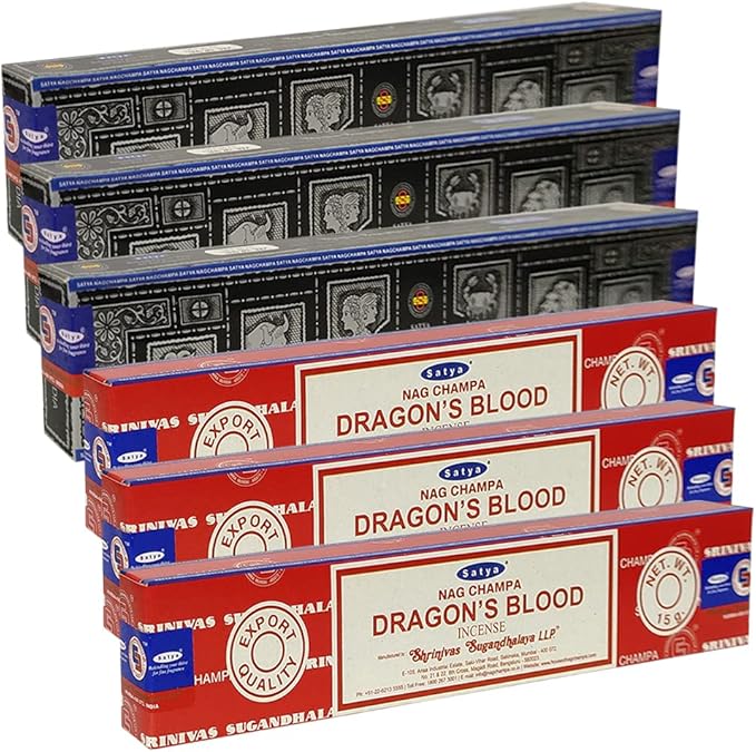 Super Hit Dragons Blood Incense Sticks & Holder Bundle Variety Pack from House of Nag Champa Incense Sticks and Trumiri