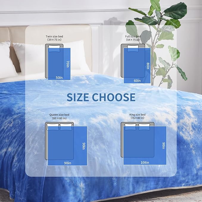 Guohaoi Cooling Blanket (90"x108"King Size) for HotSleepers,Decortive Tie Dye,Absorbs Heat to Keep Body Cool for Night Sweats,Arc-Chill Q-Max >0.5Cool Fiber,Keep Cool,All-Season.