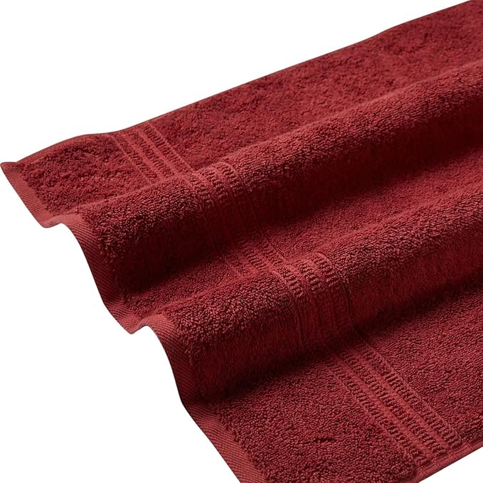 HOMELOVER 8 Piece Towel Set - 100% Organic Cotton, 2 Bath Towels, 4 Hand Towels, 2 Washcloths - 500 GSM, Hotel & Spa Quality, Soft, Quick Dry, Highly Absorbent Bathroom Essentials (Berry Red)