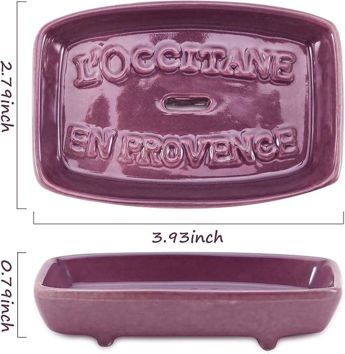 Ceramic Soap Dish, Soap Dish for Shower, Vintage Colorful Soap Holder, Soap Holder with Drain Soap Tray for Bathroom, Shower, and Vanity,Keep Soap Bars Dry