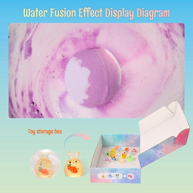Bath Bombs with Toys Inside - 15pcs Bath Bombs with Glow in The Dark Surprise Inside, Natural and Colorful Bubble Bath Fizz for Kids, Gift Set for Birthdays, Halloween and Christmas