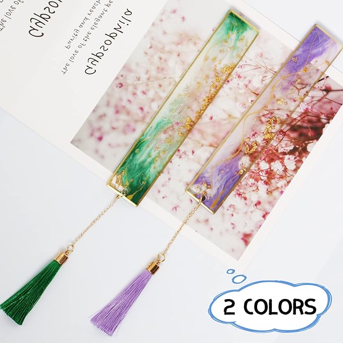 Bookmarks for Women, Kaluofan 2PCS Book Marks for Book for Women, Durable Handmade Resin Bookmarks, Perfect Gift for Mothers Teachers Students and Book Lovers on Mother's Day Teachers'Day Christmas