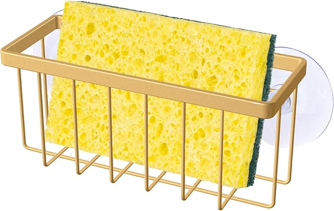 Sponge Holder for Kitchen Sink,Gold Sponge Holder,Kitchen Sink Caddy (Gold)
