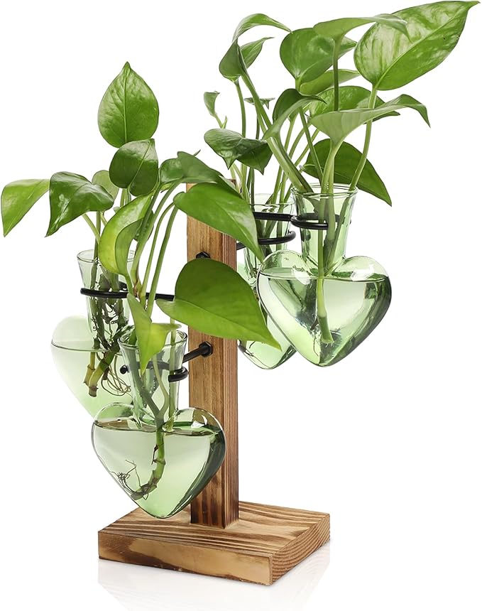 Plants Propagation Stations Plant Terrarium Kit Glass Planters for Indoor Plants House Plant Accessories Gift for Women - 4 Love Bulb Vase