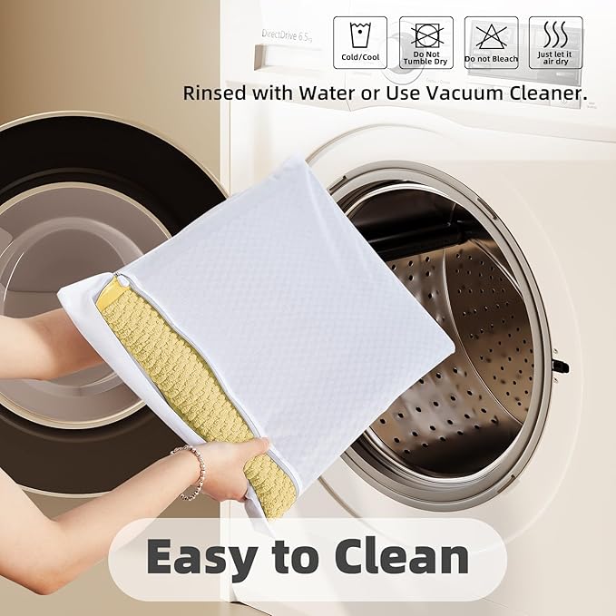 Non Slip Washable Bath Mat, Super Absorbent Chenille, Low Pile - Yellow, 24"x70'