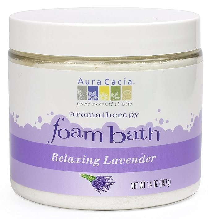Aura Cacia Aromatherapy Foam Bath, Relaxing Lavender, 14 ounce jar