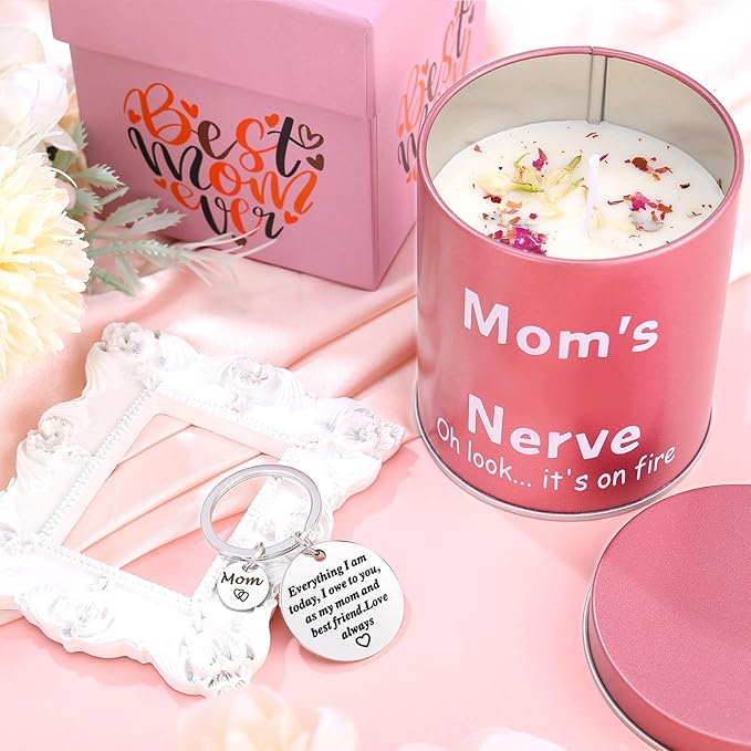 Gifts for Mom from Daughter Son Mother's Day Gift Funny Mom Candle Keychain for Mothers Day Christmas Birthday Presents