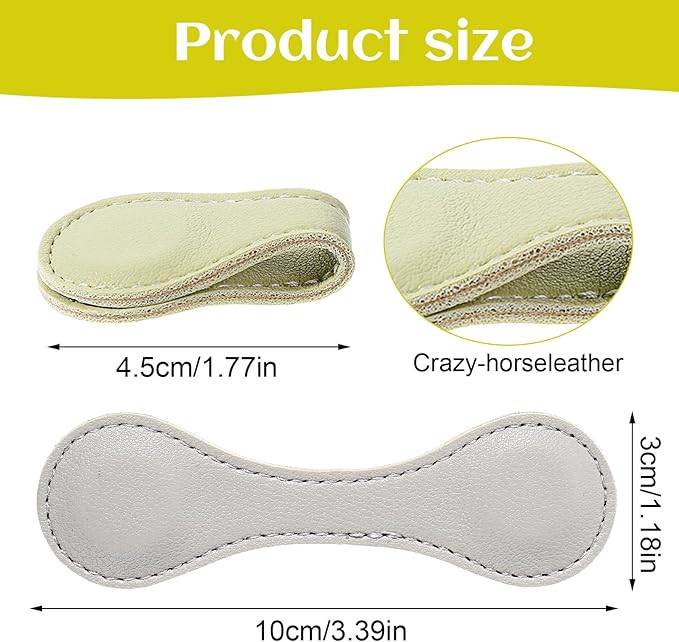 2 Pcs Leather Magnet Bookmark Retro Book Page Holder Vintage Page Marker Clip Handmade Cute Reading Accessories for Women Bookworm Book Lovers Reader Gift (Light Yellow + Light Gray)