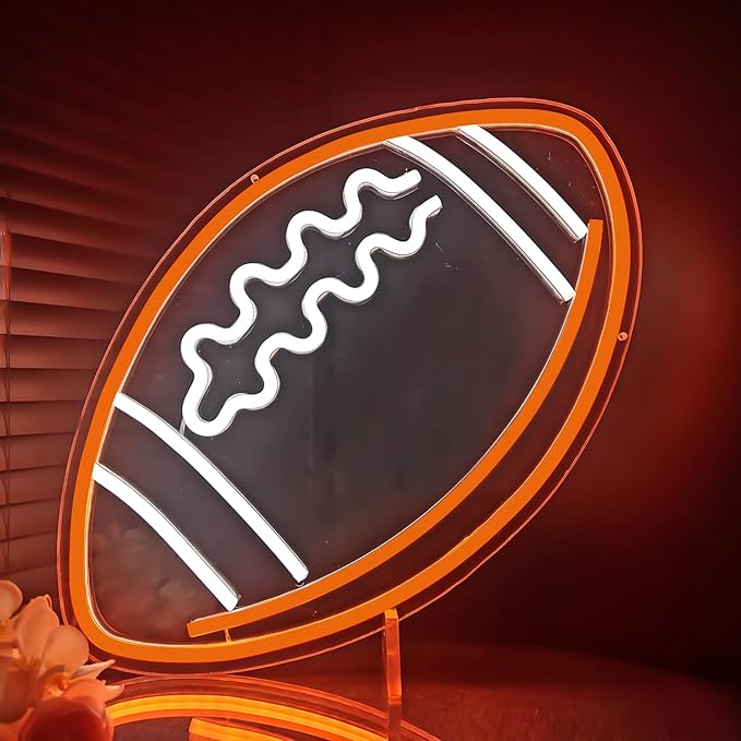 Football Neon Signs for Wall Decor Dimmable Neon Football Light for Bedroom Football Room Decor for Boys Girls Room Football Neon Wall Sign for Man Cave Game Room Birthday Decoration