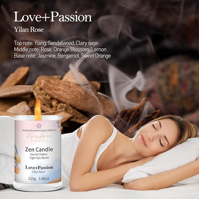 APSARAS Love+Passion Scented Candles, Yilan Rose Aromatherapy Spring Candle Sets for Women Gift for Bathroom, Candles for Home Scented,Burn Time
