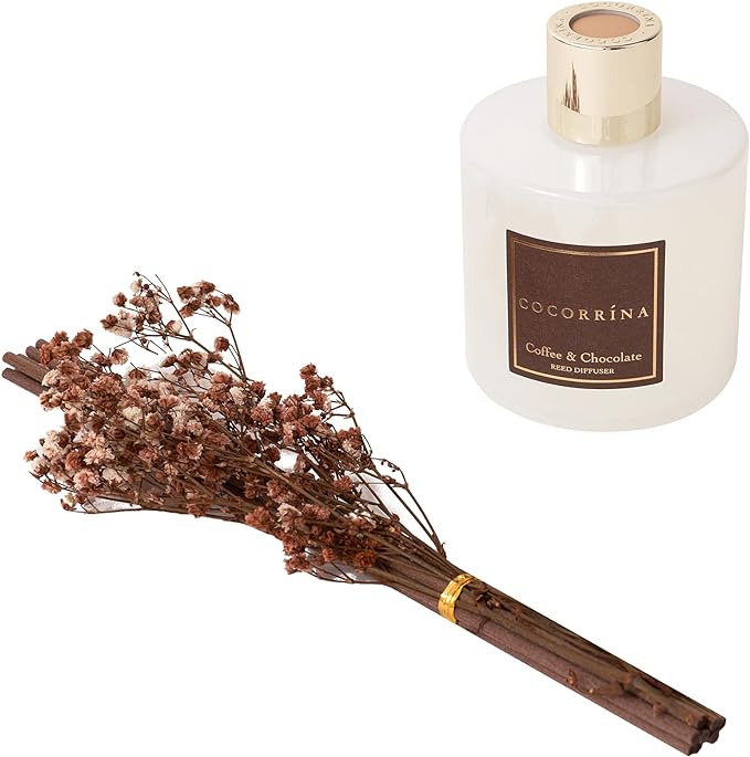 Cocorrína Reed Diffuser Sets - Coffee & Chocolate Scented Diffuser with Sticks Home Fragrance Reed Diffuser for Bathroom Shelf Decor