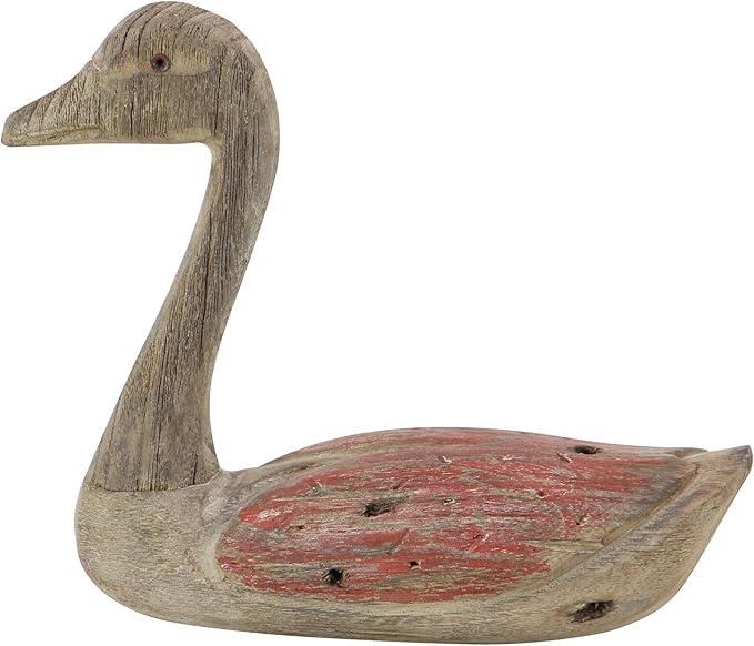 Deco 79 Wood Duck Decorative Sculpture Home Decor Statues, Set of 2 Accent Figurines 13", 11"W, Brown