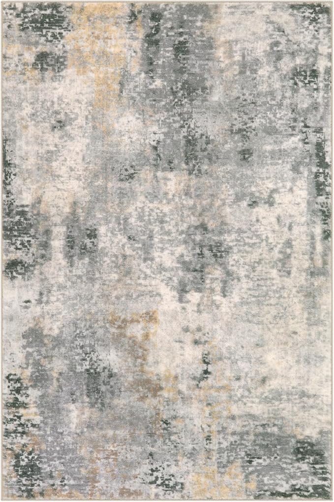Lahome Modern Abstract Area Rug 6x9 Rugs for Living Room, Washable Accent Bedroom Rug Low Pile Non Slip, Grey Soft Indoor Contemporary Carpet for Dining Room Table Apartment