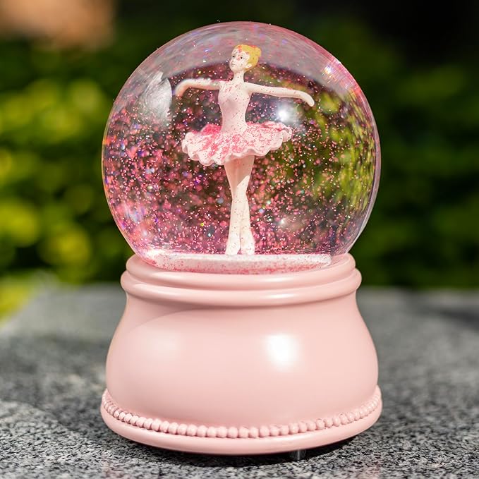 Ballerina Snow Globes for Girls - Christmas Music Snowglobes, Rotating Musical Water Globe, Kids Snow Globes, Ballet Dance Recital Gifts for Girls, Daughter, Granddaughter