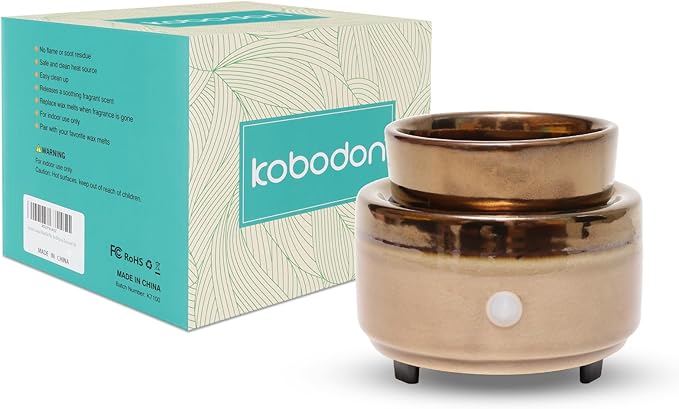 kobodon Candle Wax Melt Warmer, Ceramic Wax Warmer,3-in-1 Candle Wax Melter and Fragrance Warmer for Warming Scented Candles or Wax Melts and with to Freshen Room Spa Home Office…