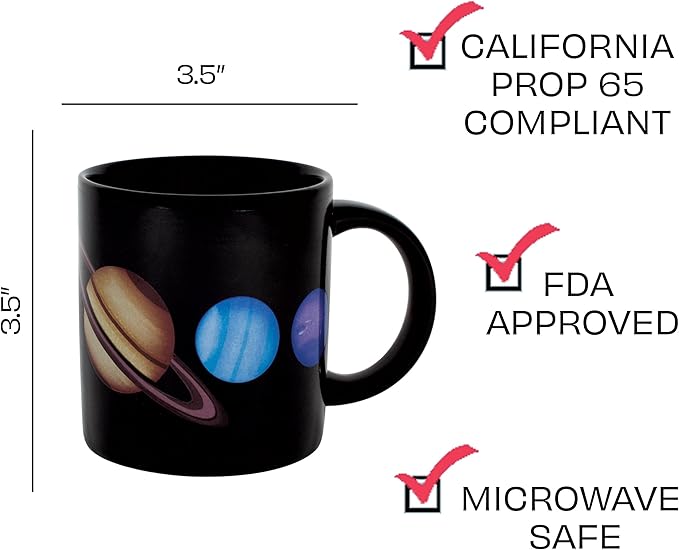 The Unemployed Philosophers Guild Heat Transforming Color Changing Planet Mug - Hot Coffee Reveals the Solar System, Comes in a Fun Box, 12oz