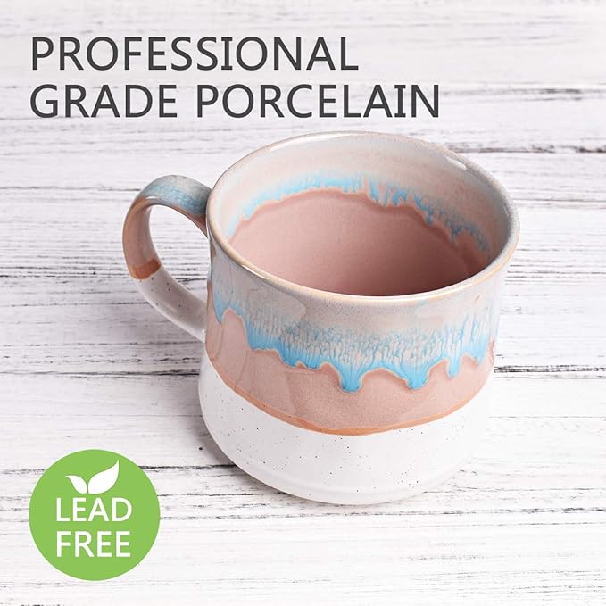 Bosmarlin Large Ceramic Coffee Mug, Big Tea Cup, 7 Colors to Choose, 21 Oz, Dishwasher and Microwave Safe, 1 PCS (White)