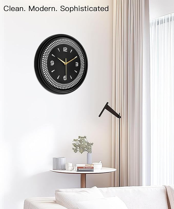 Modern Metal Wall Clock – Silent Non-Ticking, Battery Operated Clock with Hollow-Out Design, Decorative Clock for Living Room, Bedroom, or Office Wall Decor-18”