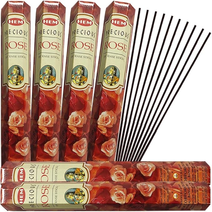 Precious Rose Incense Sticks and Incense Stick Holder Bundle Insence Insense Hem Incense Sticks