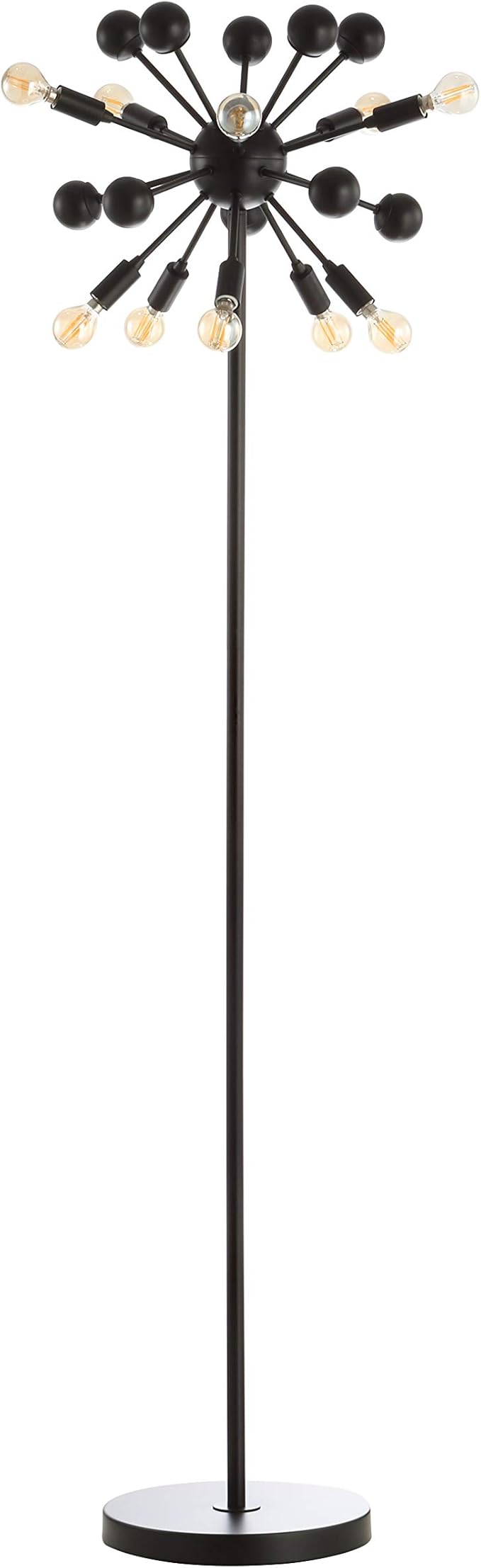 JONATHAN Y JYL9049A Orbit 10-Light 63" Modern Sputnik Metal LED Floor Lamp, Farmhouse, Midcentury, Contemporary, Industrial, Scandinavian, Transitional, Office, Living Room, Bedroom, Black