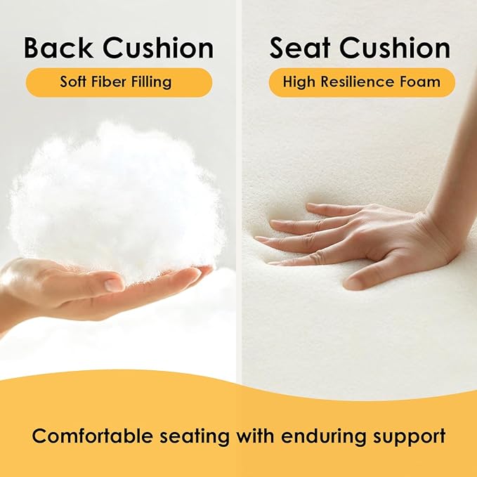 Outdoor High Back Chair Cushion, 2 Pack 44x21 inches Patio Chair Cushions Water Repellent Rocking Cushions Indoor Furniture Seat Pad, Dark Yellow Tan Stripe