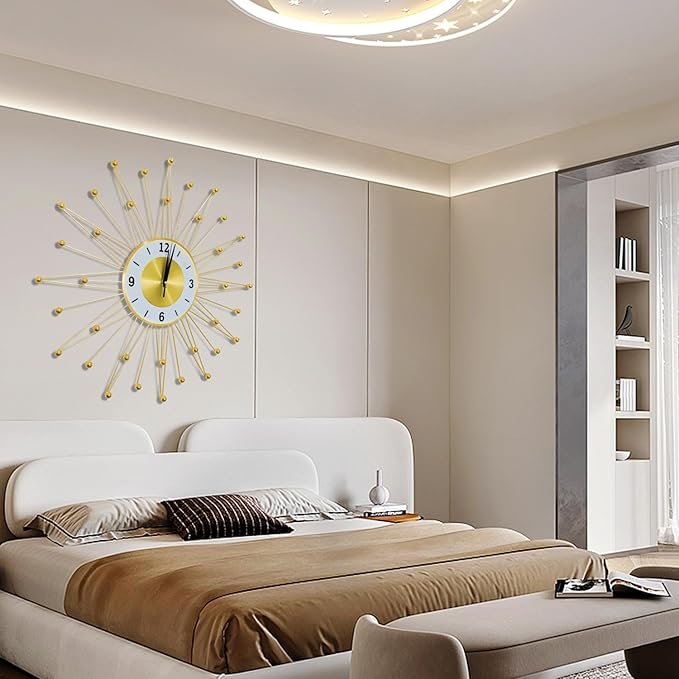 Wall Clock,24inch Decorative Wall Clocks Silent Quality Quartz Battery Operated,Large Wall Clock for Living Room,Kitchen,Home,Bathroom,Bedroom Wall Decor