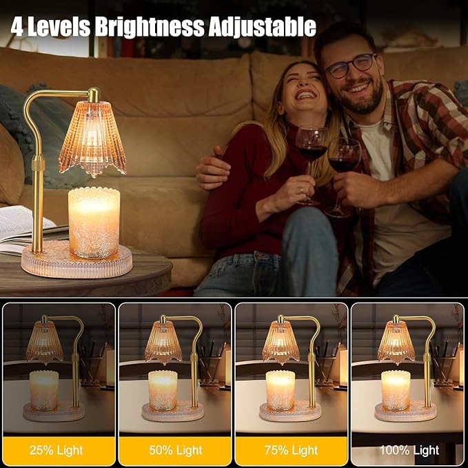 Candle Warmer Lamp with Height Adjustment - Electric Wax Melt Warmer with Timmer and Dimmer for Scented Candle Wax, Homer Décor and House Warming Birthday Gifts for Women Mom