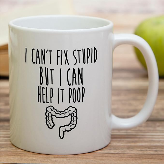 Retreez Funny Gastroenterologist Mug - 11 Oz Ceramic Coffee or Tea Cup - Intestines I Can Help It Poop Mug - Humorous Gift for Proctologist, Gastrointestinal Experts, GI Doctors - Appreciation Gift