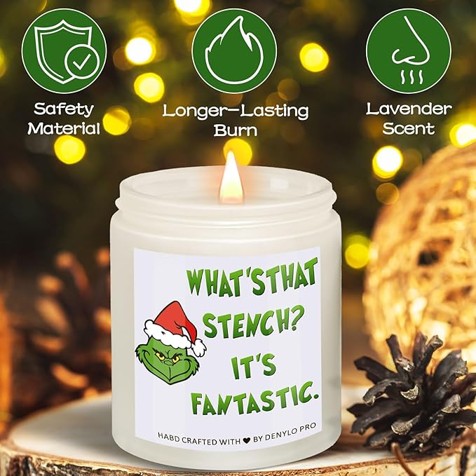 Sweet Scented Soy Candles - Christmas Green Elf Jar Aromatherapy Candles for Home, New Year & Winter