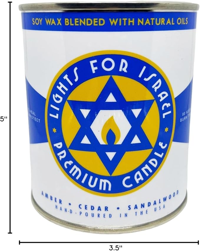 Long-Burning, One-Pint Premium Candles for Men | Vintage Inspired Oil Can Design | Soy Wax, Vegan Friendly, Made in The USA | Fury Bros. | Classically Cool (Lights for Israel)