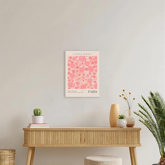 KBKBART Flower Market Wall Art Framed, Abstract Prints, Vintage Colorful Floral Decor, Minimalist City & Painting Pictures for Aesthetic Room, Living Gallery, Boho Room Decor(12x16inch, Type 8)