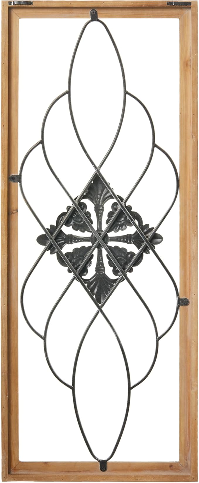 Sintosin Farmhouse Metal Wall Decor for Entryway, 14 x 35 Inch Hanging Burning Finished Wood Framed Wall Art, Decorative Bedroom Above Bed, Wrought Iron, One Piece