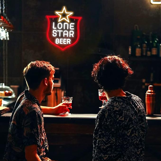 JFLLamp Lone Star Neon Signs for Wall Decor Neon Lights for Bedroom Led Signs Suitable for Man Cave Bar Pub Restaurant Christmas Birthday Party Gift Art 5V Usb Power 15*12.2 Inch(Red+White+Warm White)