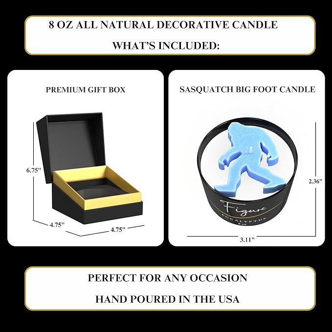 All Natural Aromatherapy Candle for Women & Men | Camping Candle | Repel Mosquitos | Beeswax & Organic Soy Wax Blend | Essential Oils | 100% Beeswax Wick | Premium Gift Box | Sasquatch Eucalyptus
