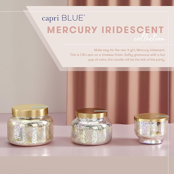 Capri Blue Reed Diffuser - Reed Diffuser Set Includes Scented Oil, Sticks, and Mercury Iridescent Glass Bottle - Home Decor Room Fresheners - Volcano (5.7 fl oz)