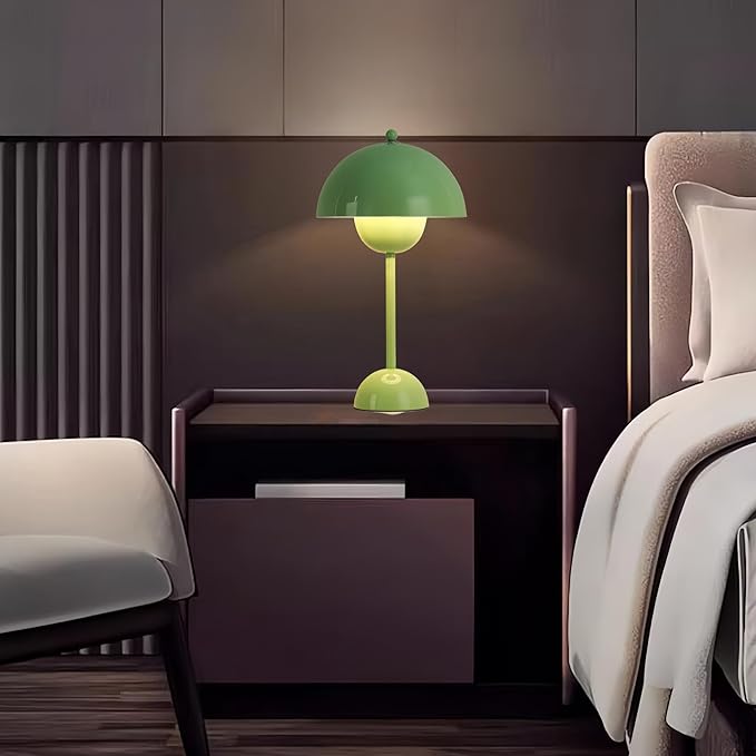 COSYLUX Modern Small Table Lamp for Bedroom, Cute Dome Shade Reflecting Light Reading Lamp for Living Room, Kid's Room, Study, Office, Beside Bedside Nightstand Desk Lamp(Pastel Green)