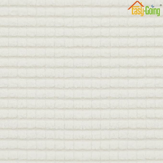 Easy-Going Stretch Ottoman Cover Folding Storage Stool Furniture Protector Soft Rectangle Slipcover with Elastic Bottom (Ottoman Small,Cream)