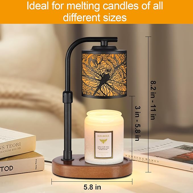 Candle Warmer Lamp, Electric Candle Lamp Warmer Birthday for Mom Women Home Bedroom Decor Wax Melt Warmer for Scented Wax with Jar Candles (Dragonfly)