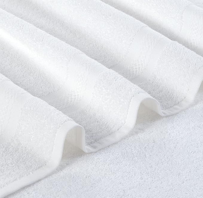 REGAL RUBY, 6 Piece Towel Set, 2 Bath Towels 2 Hand Towels 2 Washcloths, Soft and Absorbent, 100% Turkish Cotton Towels for Bathroom Shower Towel, Bath Linen Set White